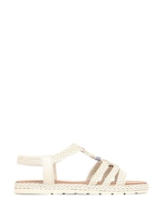Bellissimo Slingback Strappy White Sandals - Image 1 of 5