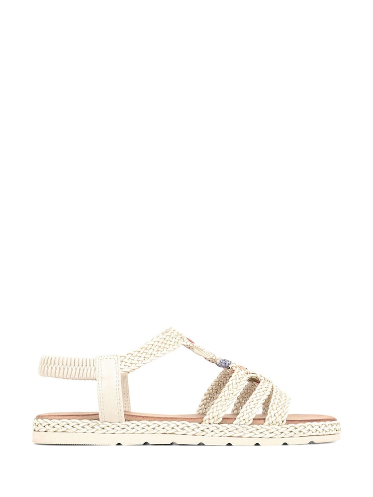 Bellissimo Slingback Strappy White Sandals - Image 1 of 5