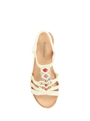 Bellissimo Slingback Strappy White Sandals - Image 4 of 5
