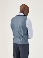 Azul marino - Chaleco de traje ajustado de doble botonadura Harcourt de Skopes - Imagen 3 de 5