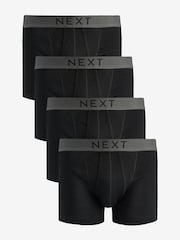 Noir - Paquet de 4 - A-Front Pure 100% Coton Boxer - Image 1 de 4