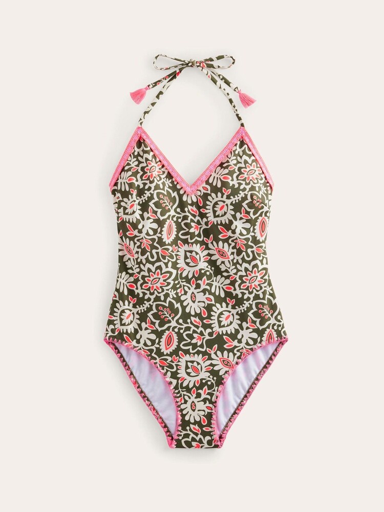 Boden Green Crochet Triangle Swimsuit - Image 4 of 5