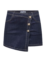 ONLY Blue Mini Denim Wrap Skort - Image 5 of 6