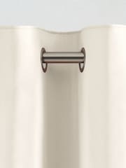 Cream Blackout/Thermal Cotton Eyelet Curtains - Image 8 of 9