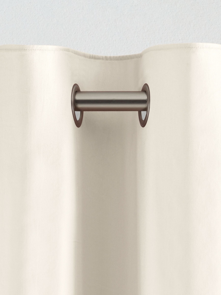 Cream Blackout/Thermal Cotton Eyelet Curtains - Image 8 of 9