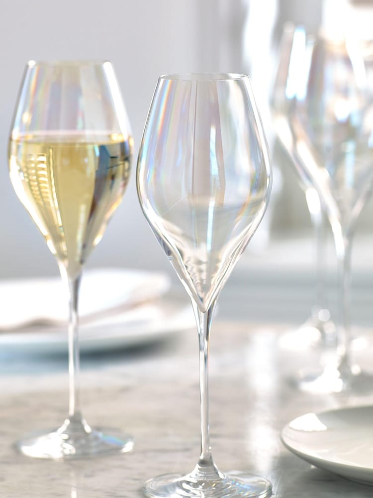 Paris Iridescent Lustre Set of 4 White Wine Glasses - Image 1 of 3 Paris Iridescent Lustre Set of 4 White Wine Glasses - Image 1 of 3