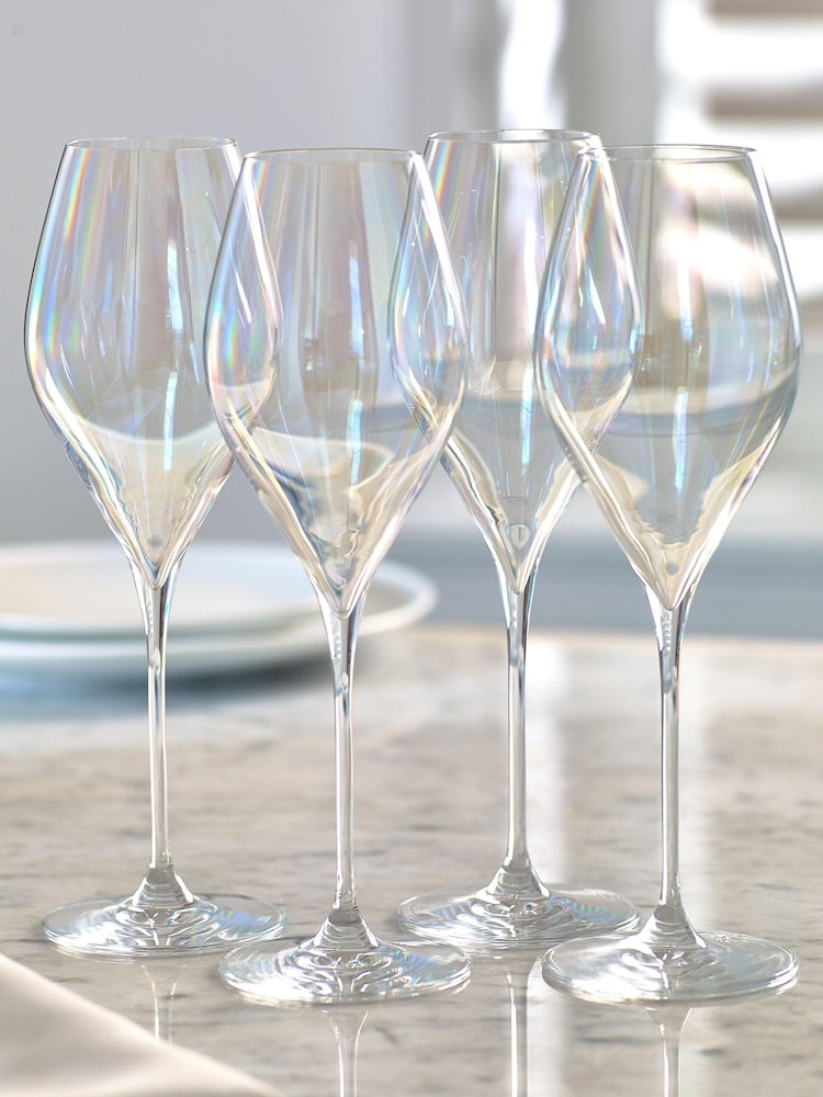 Paris Iridescent Lustre Set of 4 White Wine Glasses - Image 2 of 3 Paris Iridescent Lustre Set of 4 White Wine Glasses - Image 2 of 3