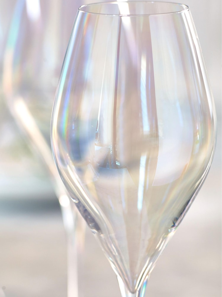 Paris Iridescent Lustre Set of 4 White Wine Glasses - Image 3 of 3 Paris Iridescent Lustre Set of 4 White Wine Glasses - Image 3 of 3