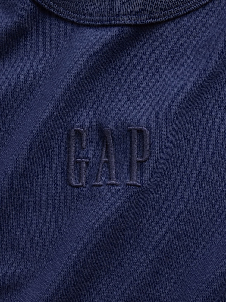 Gap Navy Heavyweight Relaxed Logo Short Sleeve T-Shirt - Image 4 of 4 Gap Navy Heavyweight Relaxed Logo Short Sleeve T-Shirt - Image 4 of 4