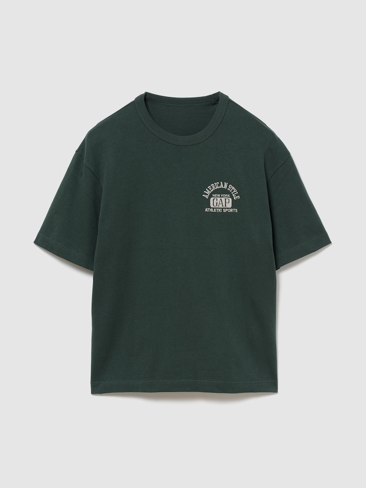 zelena - Gap Heavyweight Logo Relaxed Boxy T-Shirt - Slika 1 iz 2