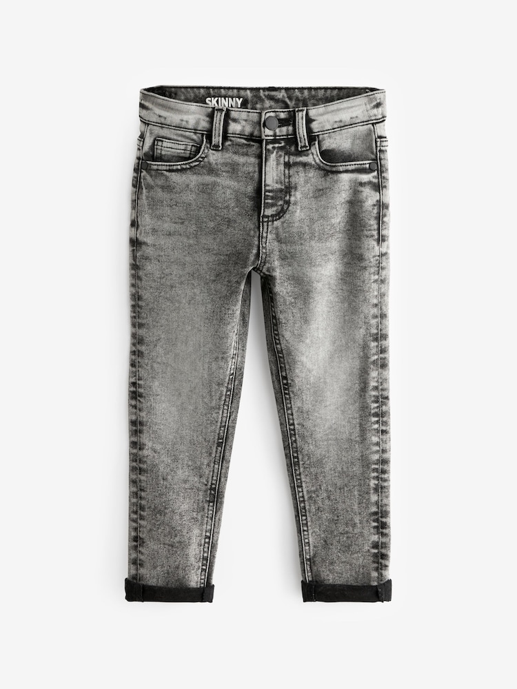 Light Grey Skinny Fit Cotton Rich Stretch Jeans (3-17yrs) - Image 1 of 3