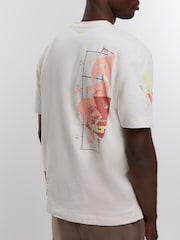 River Island Cream Unplanned Texture T-Shirt - Image 2 of 5