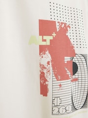 River Island Cream Unplanned Texture T-Shirt - Image 3 of 5
