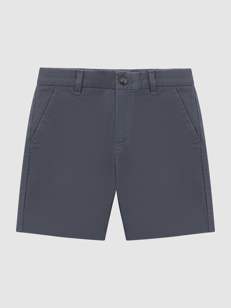 Reiss Airforce Blue Wicket Junior Casual Chino Shorts - Image 2 of 6 Reiss Airforce Blue Wicket Junior Casual Chino Shorts - Image 2 of 6