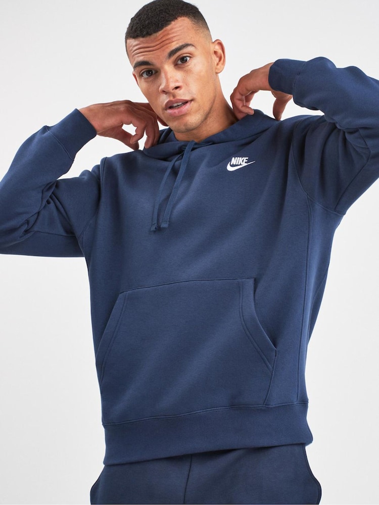Nike Navy Club Pullover Hoodie - Image 1 of 4