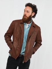 Joe Browns Brown Burner Leather Jacket - Image 1 of 6