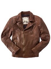 Joe Browns Brown Burner Leather Jacket - Image 6 of 6