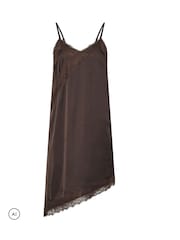 Braun - PixieGirl Petite Self Lace Satin Asymmetric Dress - Bild 5 von 6