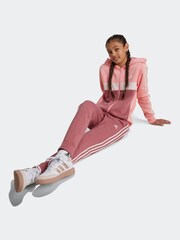 adidas Pink Kids Tiberio 3-Stripes Colorblock Fleece Tracksuit - Image 3 of 8