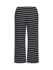 Yours Curve Black Wide Leg Monostripe Trousers - Image 6 of 6