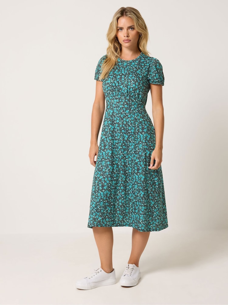 M&Co Petite Short Sleeve Print Midi Dress - Εικόνα 1 από 6