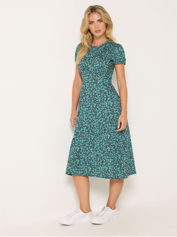 M&Co Petite Short Sleeve Print Midi Dress - Εικόνα 2 από 6