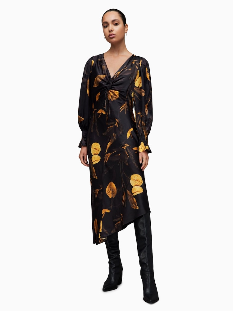 AllSaints Black Naomi Aretha Dress - Image 1 of 5