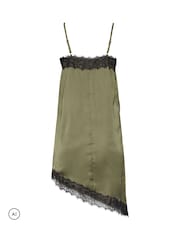 Grün - PixieGirl Petite Self Lace Satin Asymmetric Dress - Bild 7 von 7