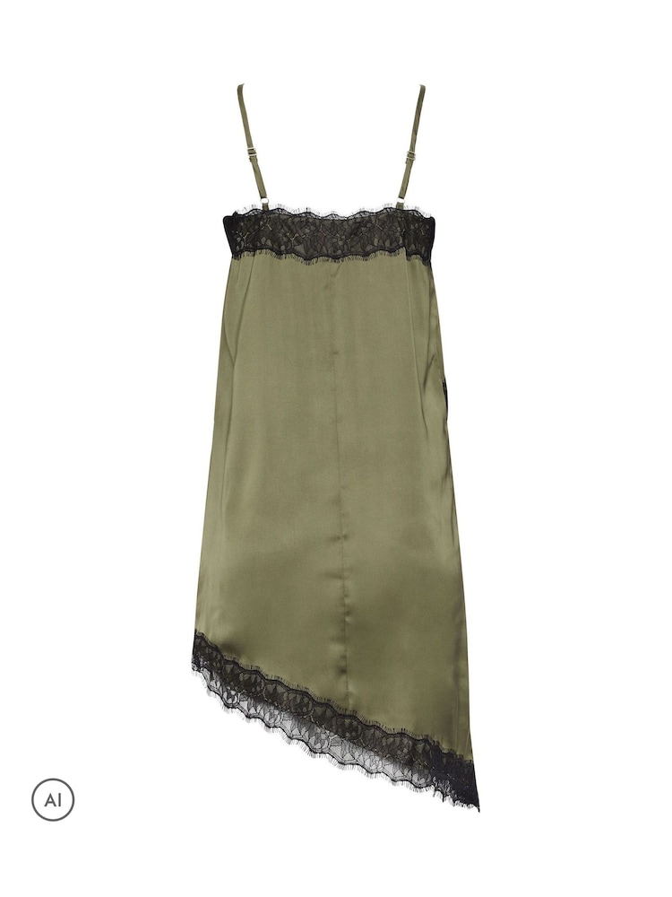 Grün - PixieGirl Petite Self Lace Satin Asymmetric Dress - Bild 7 von 7 Grün - PixieGirl Petite Self Lace Satin Asymmetric Dress - Bild 7 von 7