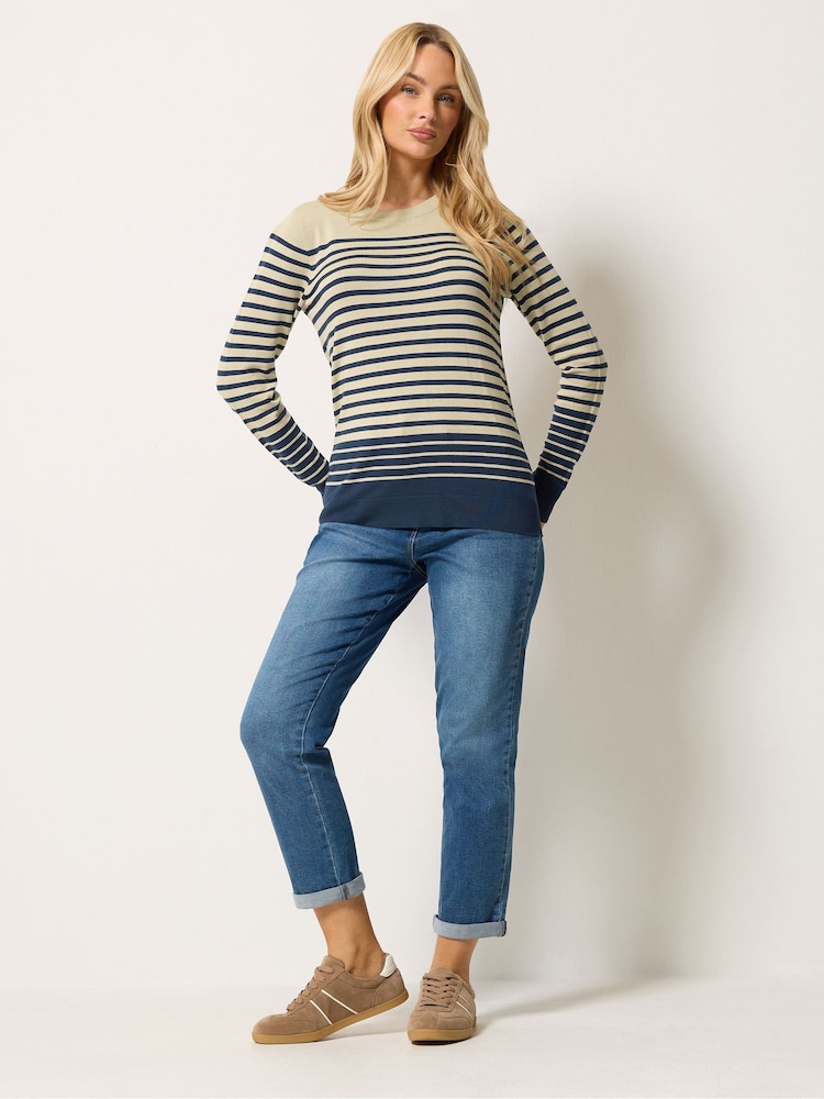 M&Co Blue Stripe Jumper - Image 2 of 6 M&Co Blue Stripe Jumper - Image 2 of 6