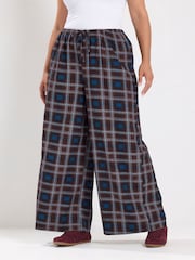 Yours Curve Red Checked Wide Leg Trousers - Image 1 of 7