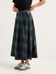 PixieGirl Petite Blue Check Buckle Midi Skirt - Image 3 of 6
