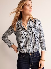 Boden Blue Sienna Silk Shirt - Image 1 of 4