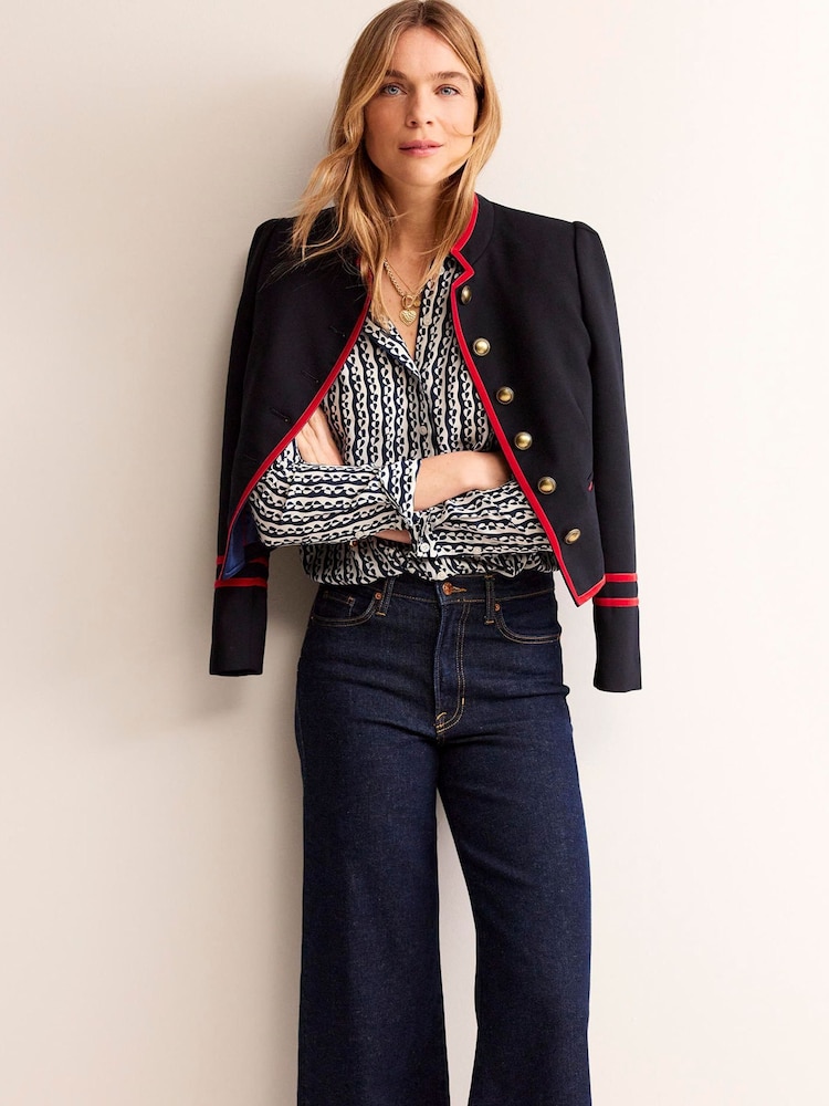 Boden Blue Sienna Silk Shirt - Image 2 of 4 Boden Blue Sienna Silk Shirt - Image 2 of 4