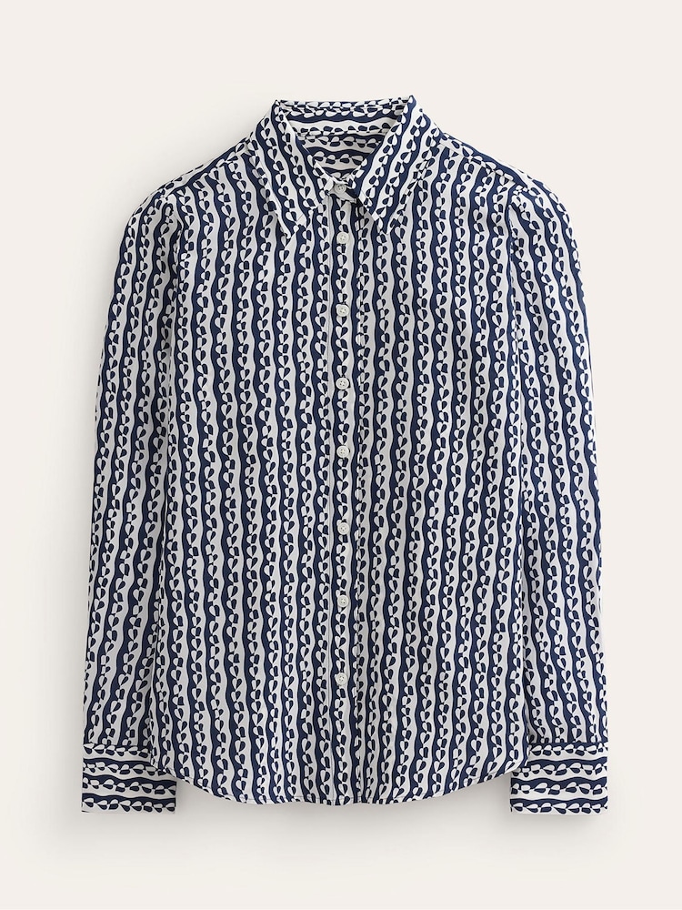 Boden Blue Sienna Silk Shirt - Image 4 of 4 Boden Blue Sienna Silk Shirt - Image 4 of 4
