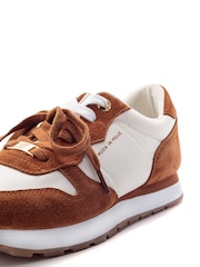 Moda in Pelle Brown Billiee Suede Lace Up Trainers - Image 2 of 3