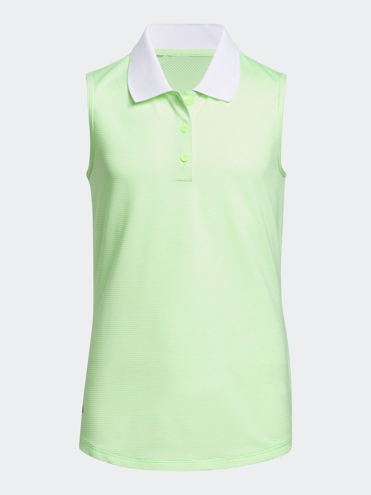 adidas Golf Lime Green Sleeveless Polo Shirt - Image 1 of 5