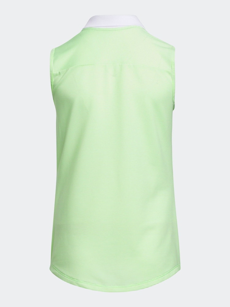 adidas Golf Lime Green Sleeveless Polo Shirt - Image 2 of 5