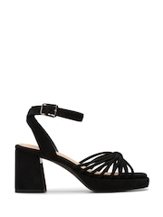 Clarks Black Suede Ritzy75 Faye Sandals - Image 1 of 6