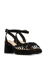 Clarks Black Suede Ritzy75 Faye Sandals - Image 3 of 6