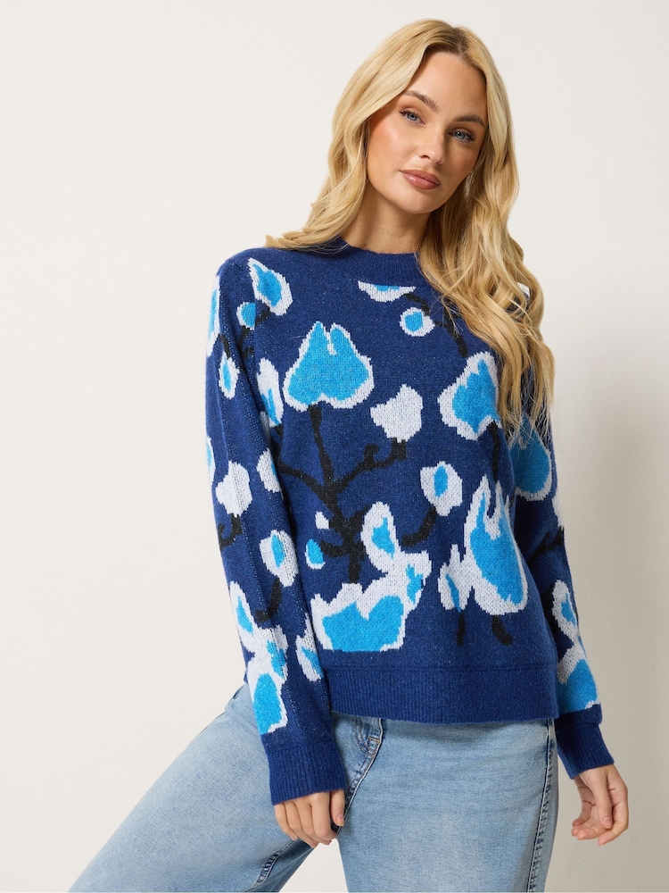 M&Co Blue Woodland Pattern Jumper - Image 1 of 5 M&Co Blue Woodland Pattern Jumper - Image 1 of 5