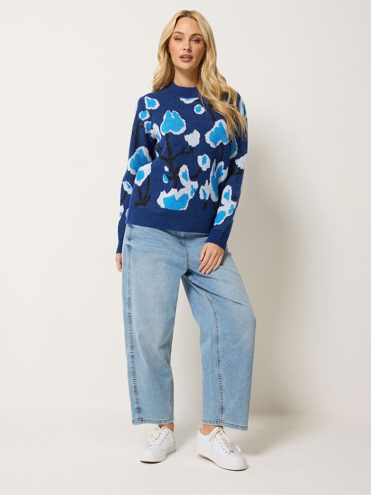 M&Co Blue Woodland Pattern Jumper - Image 2 of 5 M&Co Blue Woodland Pattern Jumper - Image 2 of 5