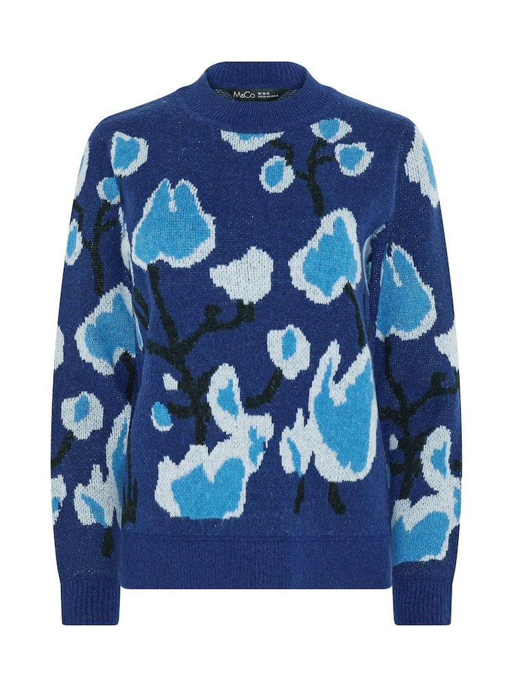 M&Co Blue Woodland Pattern Jumper - Image 5 of 5 M&Co Blue Woodland Pattern Jumper - Image 5 of 5