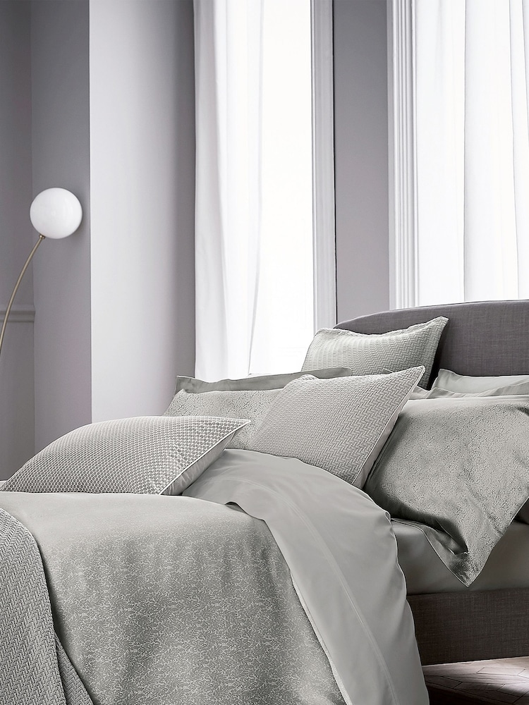 Bedeck of Belfast Silver 100% Cotton Sateen Embroidered Tahra Cushion - Image 2 of 4