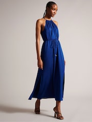 Ted Baker Blue Farelll Halterneck Midi Dress - Image 1 of 5