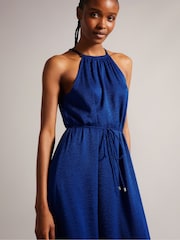 Ted Baker Blue Farelll Halterneck Midi Dress - Image 4 of 5