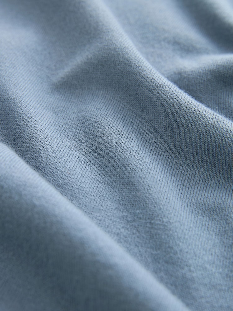 Blue Knitted Regular Fit Zip Polo Shirt - Image 7 of 7