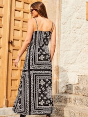 Sosandar Black Tie Waist Maxi Dress - Image 2 of 5