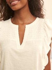 Laura Ashley Green Cotton Shirred Top and Trousers Pyjamas - Image 3 of 9