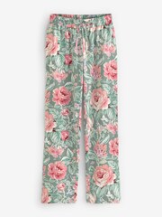 Laura Ashley Green Cotton Shirred Top and Trousers Pyjamas - Image 9 of 9